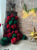 physical Holiday green and deep red  paper honeycomb balls party decorations set Christmas decorations home decor wedding baby shower office decor Decopompoms