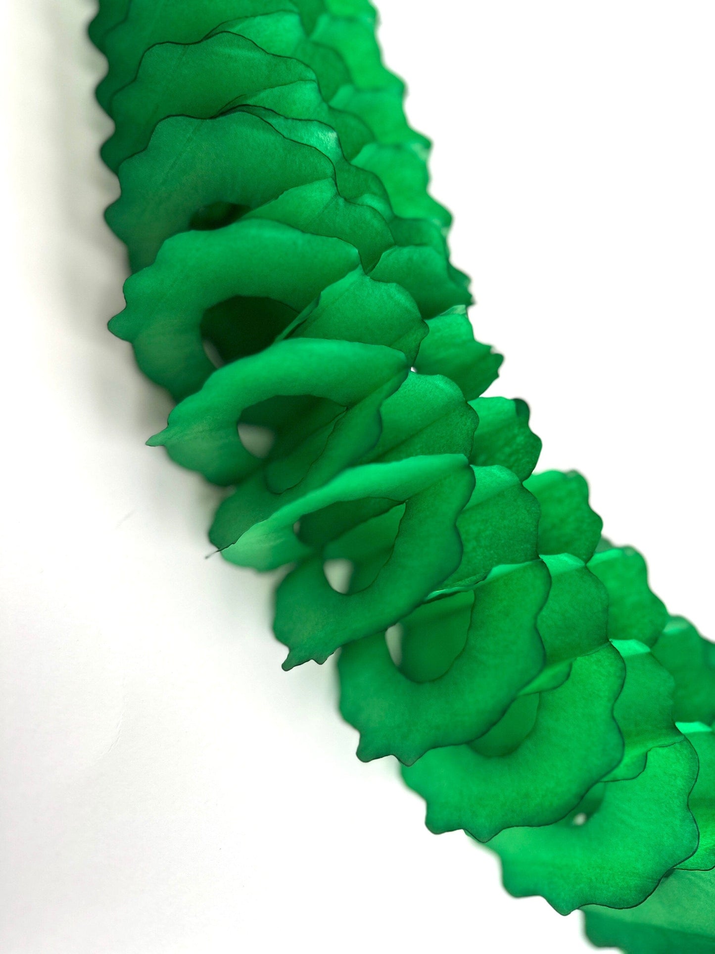 Holiday green Classic vintage Paper Garlands - set of 3 - 142 " / 360cm - reusable