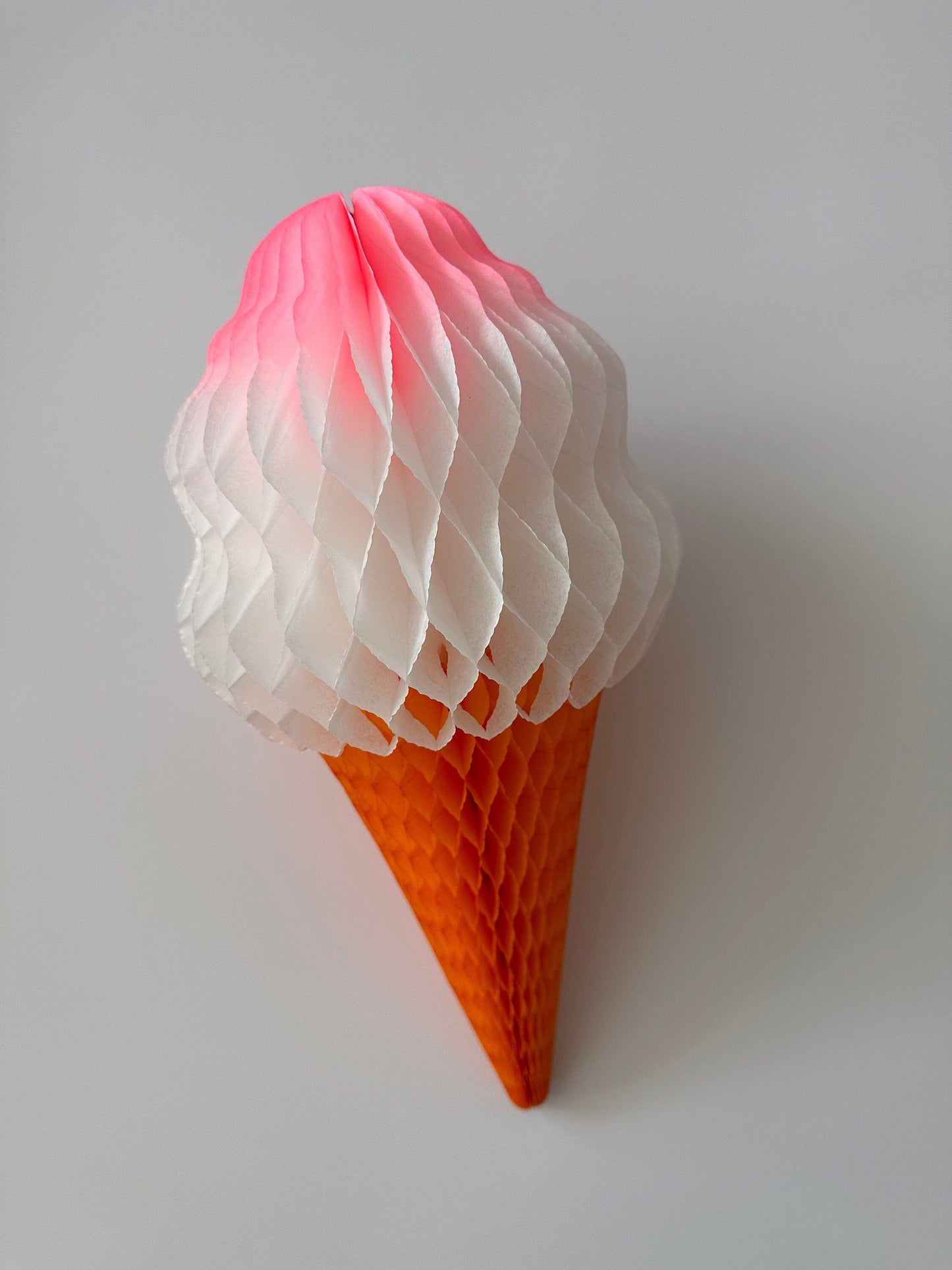 Ice cream cone birthday Paper honeycomb - 38cm birthday decorations Dessert Shop Display, Photo Booth Props, classroom, dessert decorations