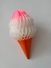 physical Ice cream cone birthday Paper honeycomb - 38cm  birthday decorations Dessert Shop Display, Photo Booth Props, classroom, dessert decorations Decopompoms