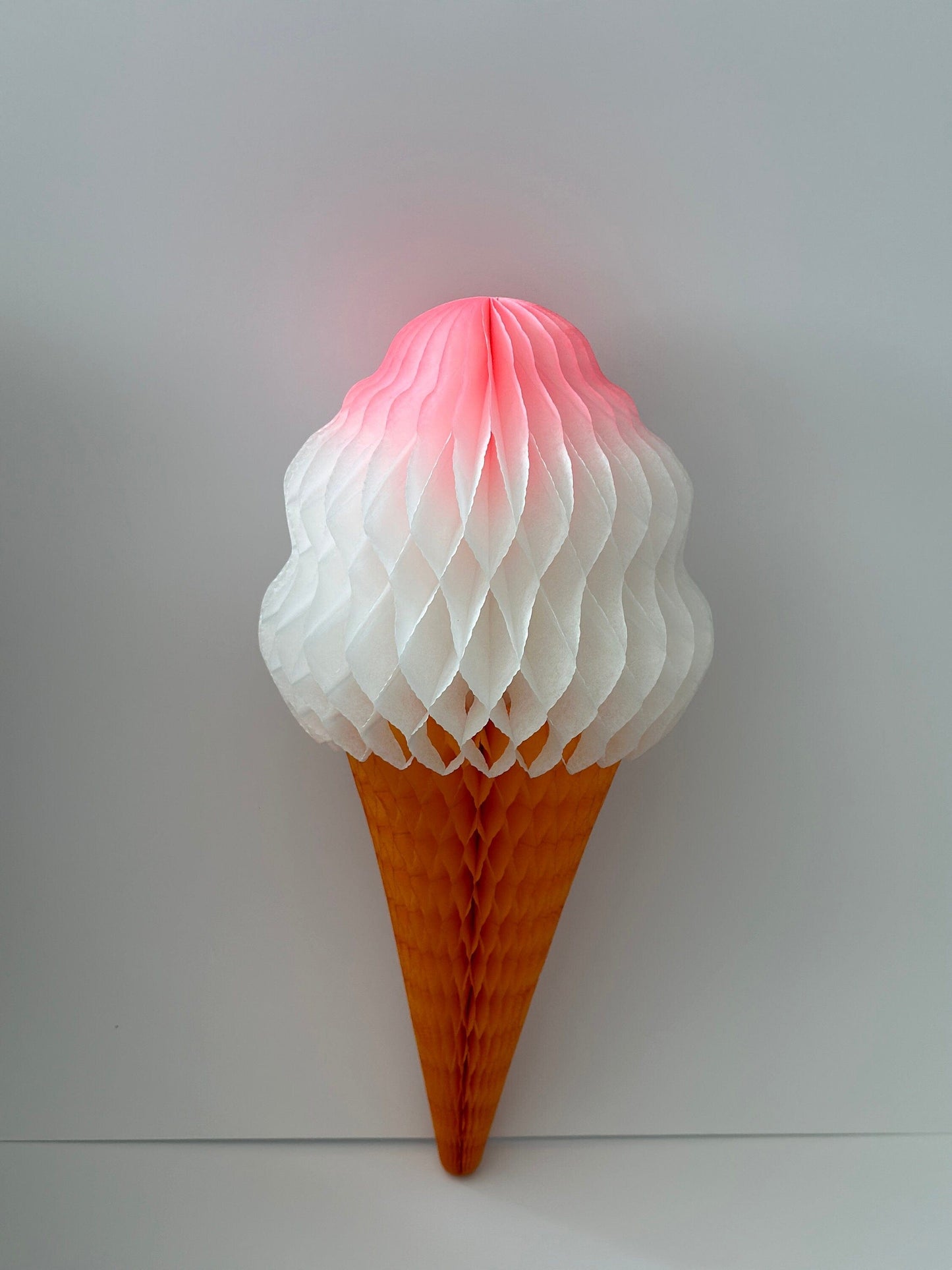 Ice cream cone birthday Paper honeycomb - 38cm birthday decorations Dessert Shop Display, Photo Booth Props, classroom, dessert decorations