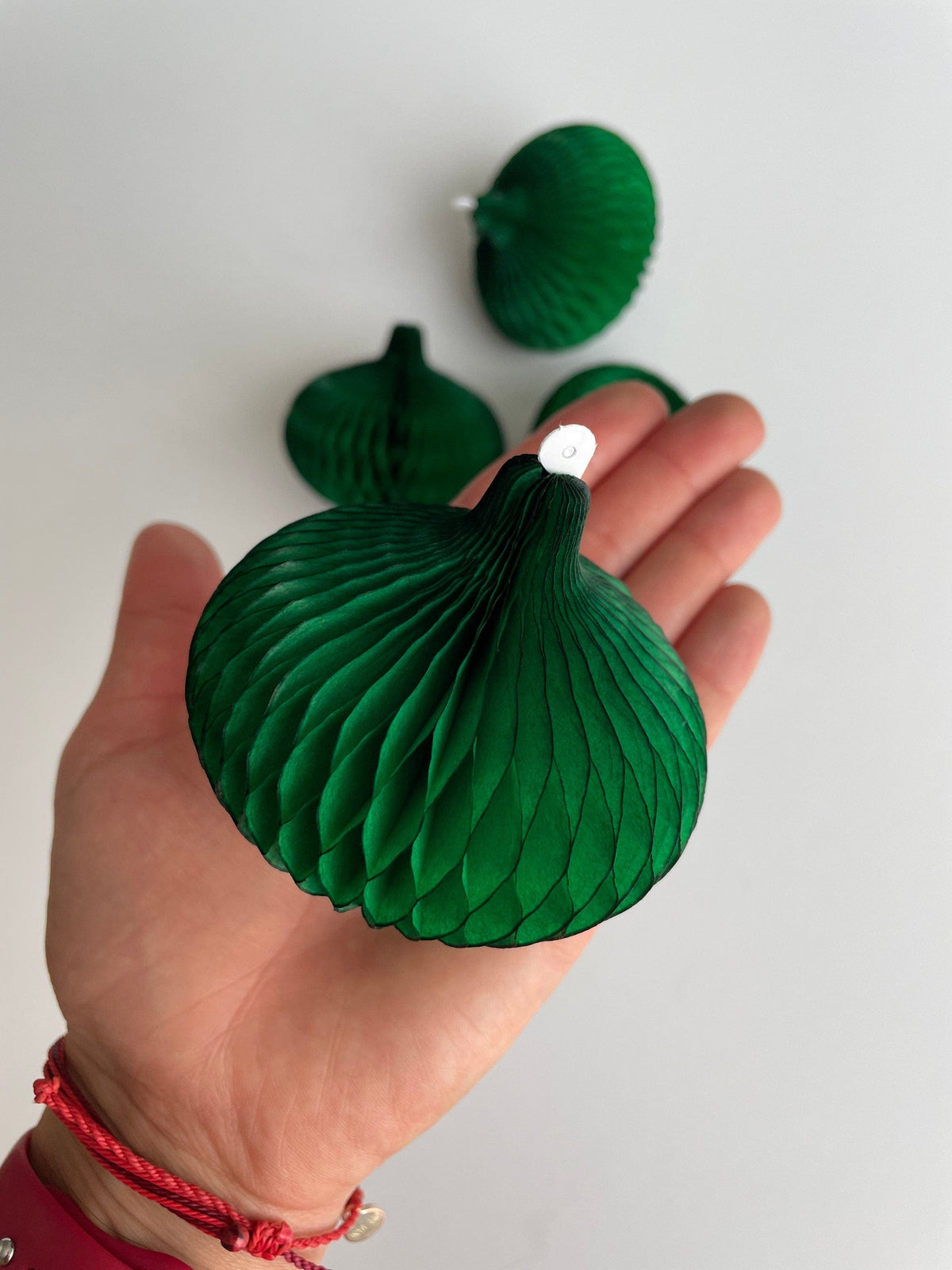 Holiday Green mini paper baubles honeycomb decorations - 5 baubles | Christmas decor | paper decorations | Christmas decorations Mini baubles 8cm