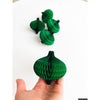 physical Holiday Green mini paper baubles honeycomb decorations - 5 baubles | Christmas decor | paper decorations | Christmas decorations Mini baubles 8cm Decopompoms