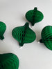 physical Holiday Green mini paper baubles honeycomb decorations - 5 baubles | Christmas decor | paper decorations | Christmas decorations Mini baubles 8cm Decopompoms