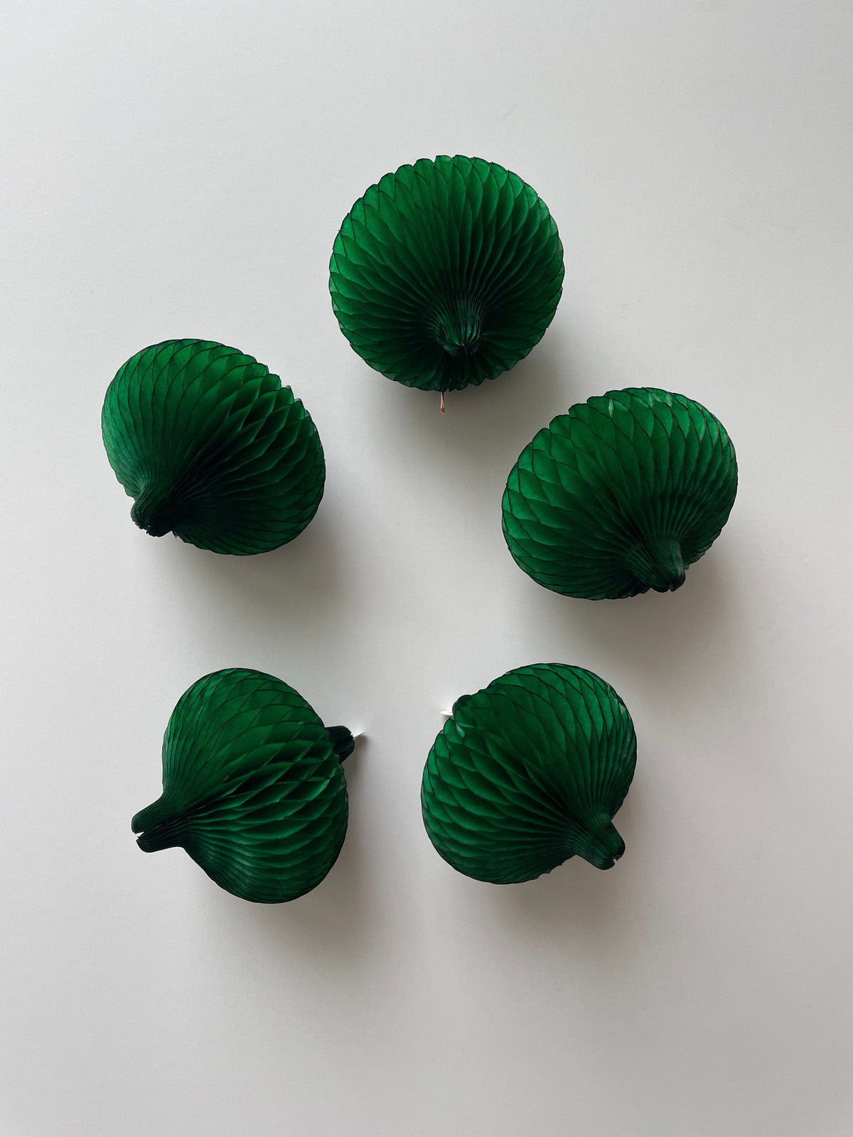 Holiday Green mini paper baubles honeycomb decorations - 5 baubles | Christmas decor | paper decorations | Christmas decorations Mini baubles 8cm