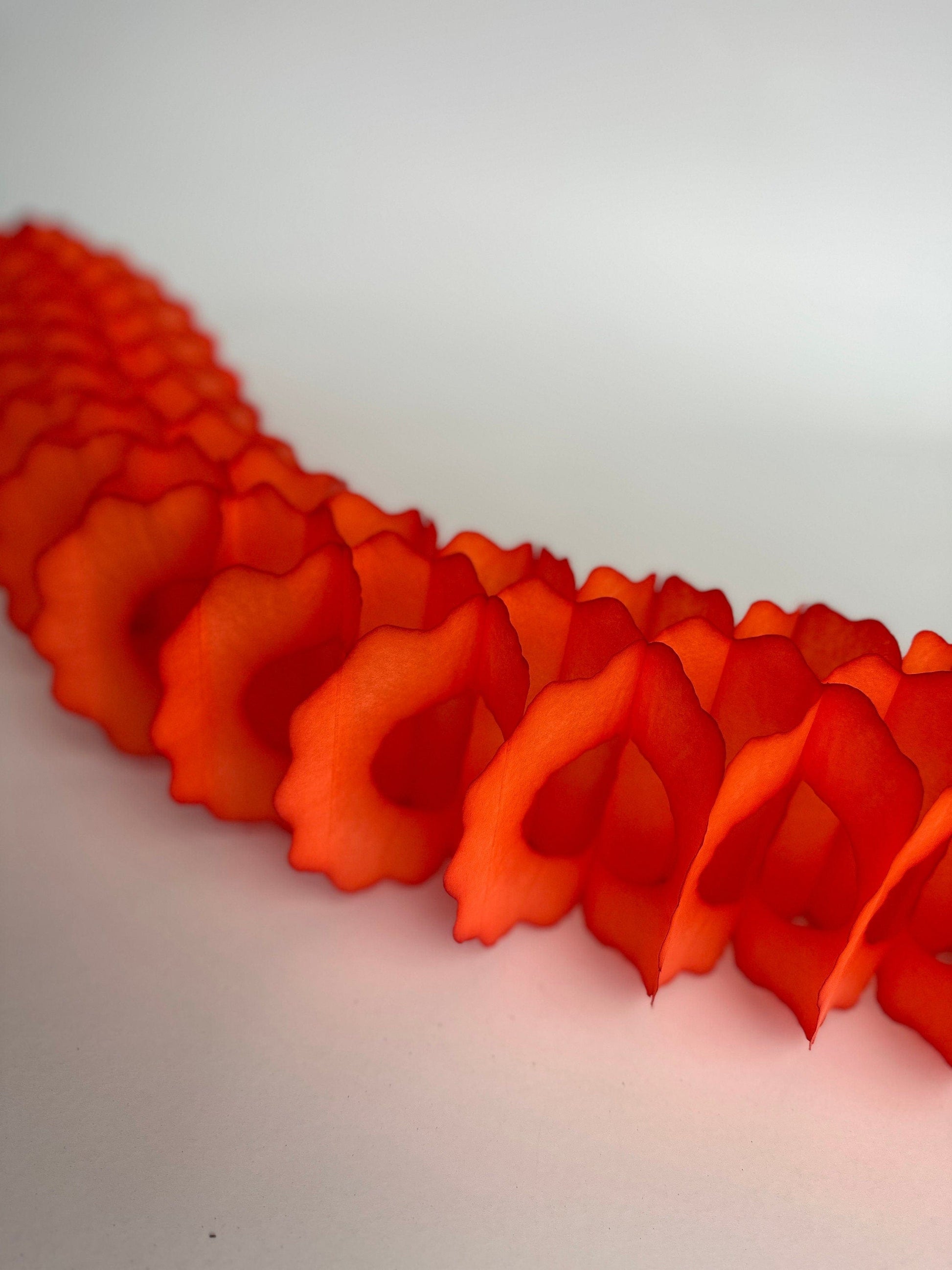 Orange Classic vintage Paper Garlands - set of 3 - 142 " / 360cm - reusable