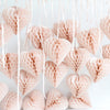 physical Paper heart Hanging paper decoration  25cm | Heart shape paper pom pom | Valentines day decor | Wedding decorations Decopompoms
