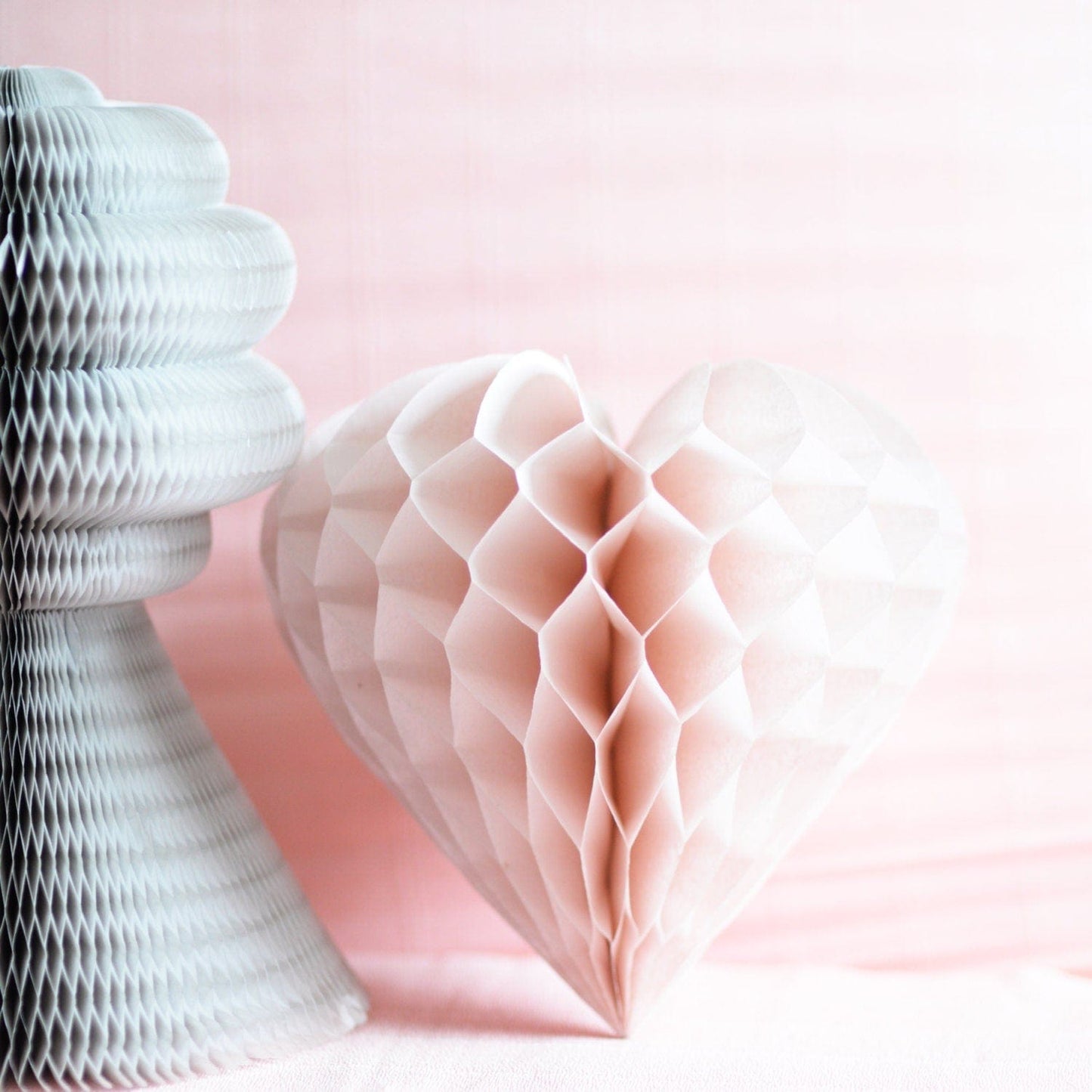 Paper heart Hanging paper decoration 25cm | Heart shape paper pom pom | Valentines day decor | Wedding decorations