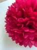 physical Paper pom pom in Cranberry | bright deep pink wedding decor | Birthday decorations | Christmas decor Decopompoms