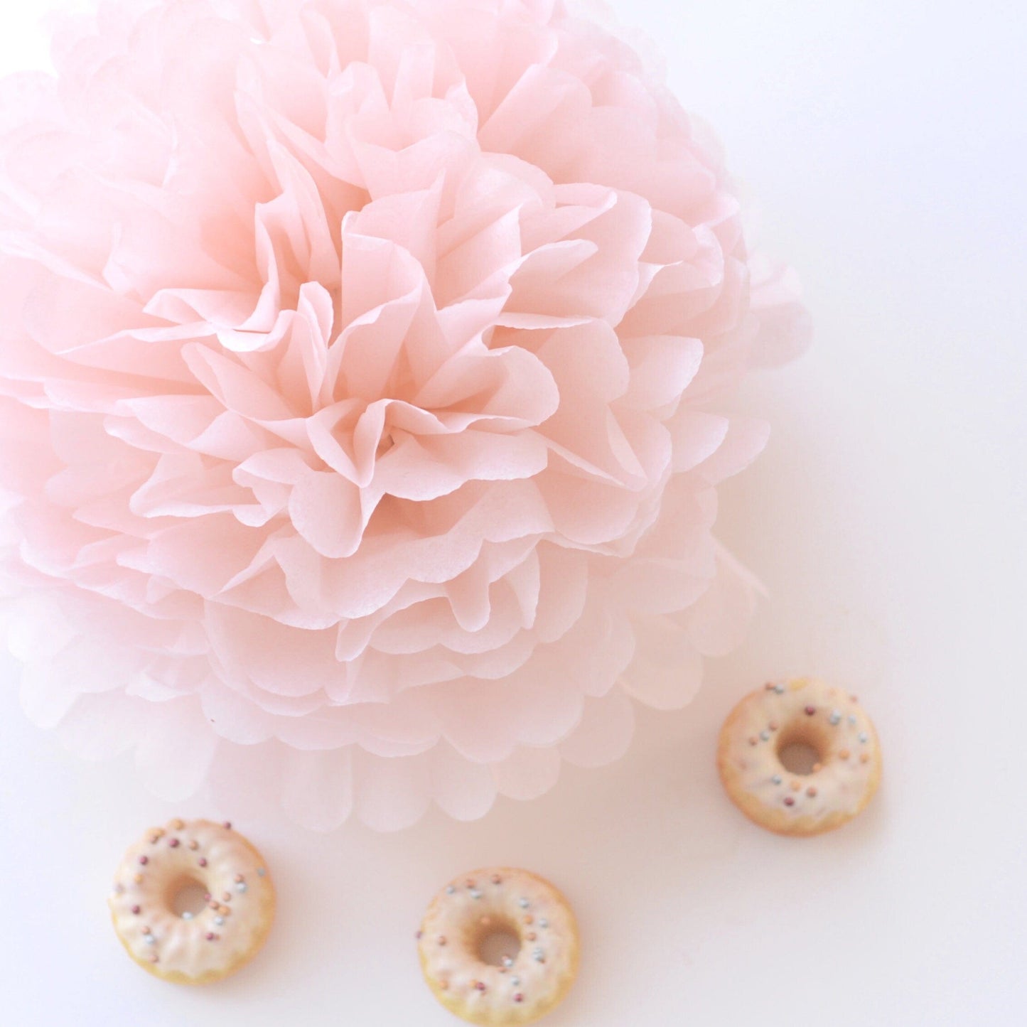 Paper Pom pom set of 16 | blush, neutral and pale mint Tissue paper pom poms | pastel Paper flowers | Wedding decor