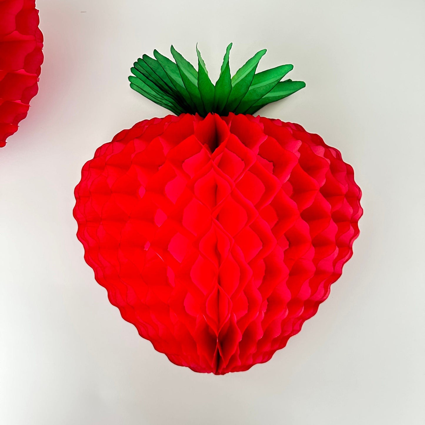 Paper strawberry honeycomb - size of 39 cm / Strawberry Party - Berry Sweet Birthday