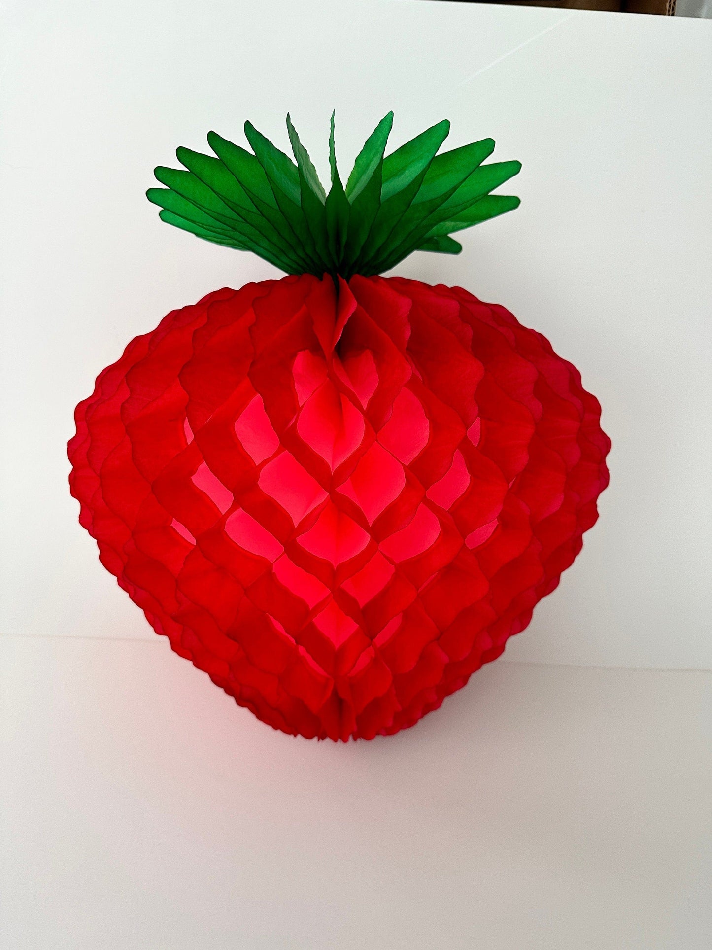 Paper strawberry honeycomb - size of 39 cm / Strawberry Party - Berry Sweet Birthday