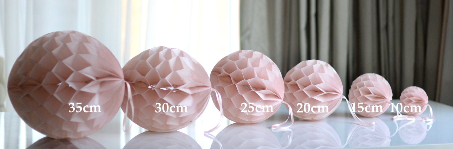 Pink and lavender paper honeycomb ball set | wedding party decorations | Pastel nursery decor