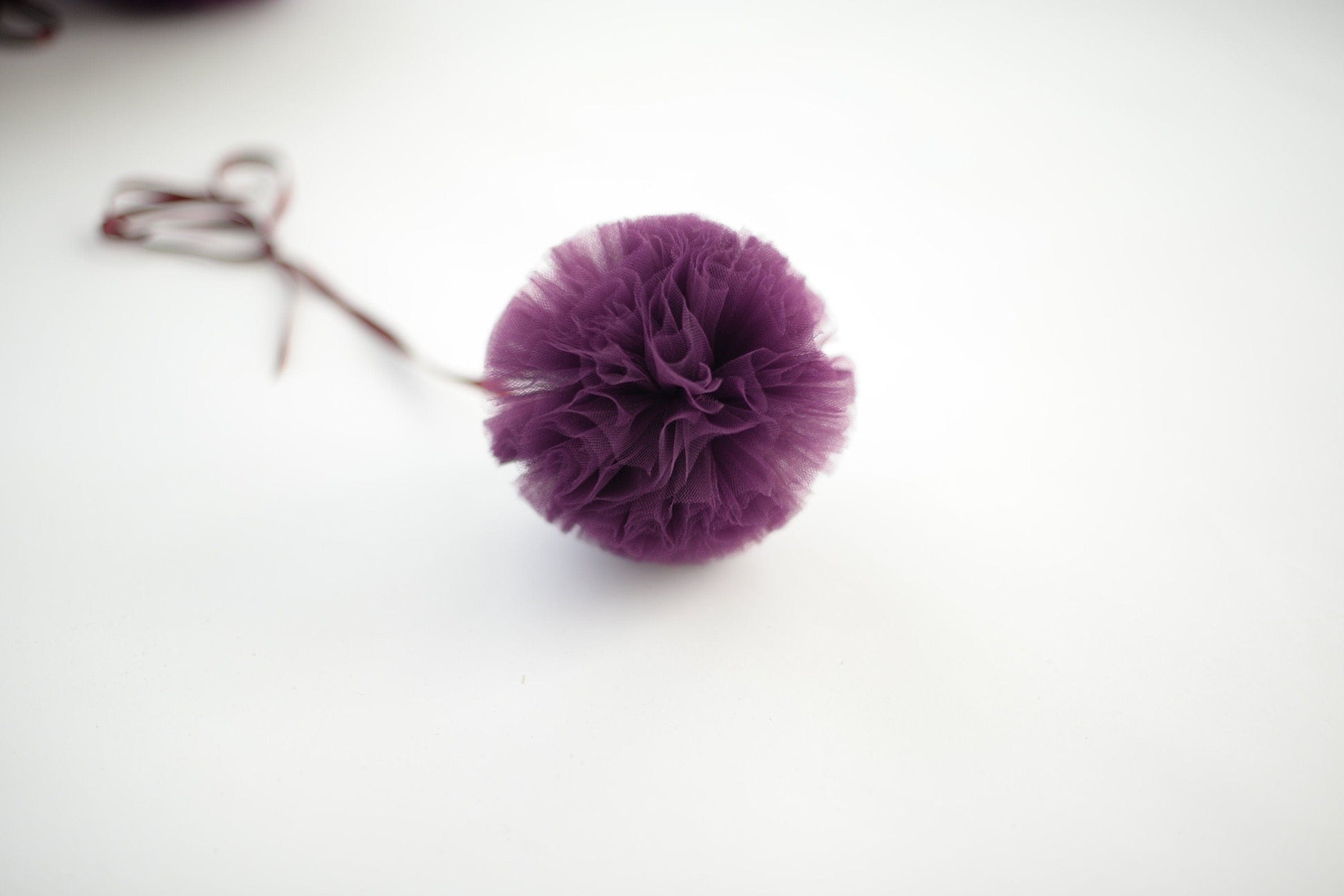 Plum Tulle Pom Poms mauve, purple wedding decorations, quality Tulle balls, hanging decorations, nursery pompoms, boho wedding, soft net