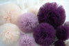 physical Plum Tulle Pom Poms mauve, purple wedding decorations, quality Tulle balls, hanging decorations, nursery pompoms, boho wedding,  soft net Decopompoms