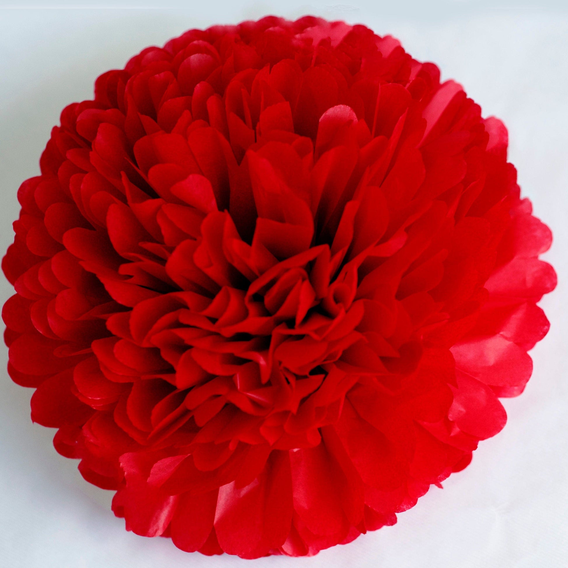 Red, light blue and ivory Tissue Paper Pom Poms party decoration Set 15 psc mixed sizes Wedding, Birthday, baby shower Party Decorations