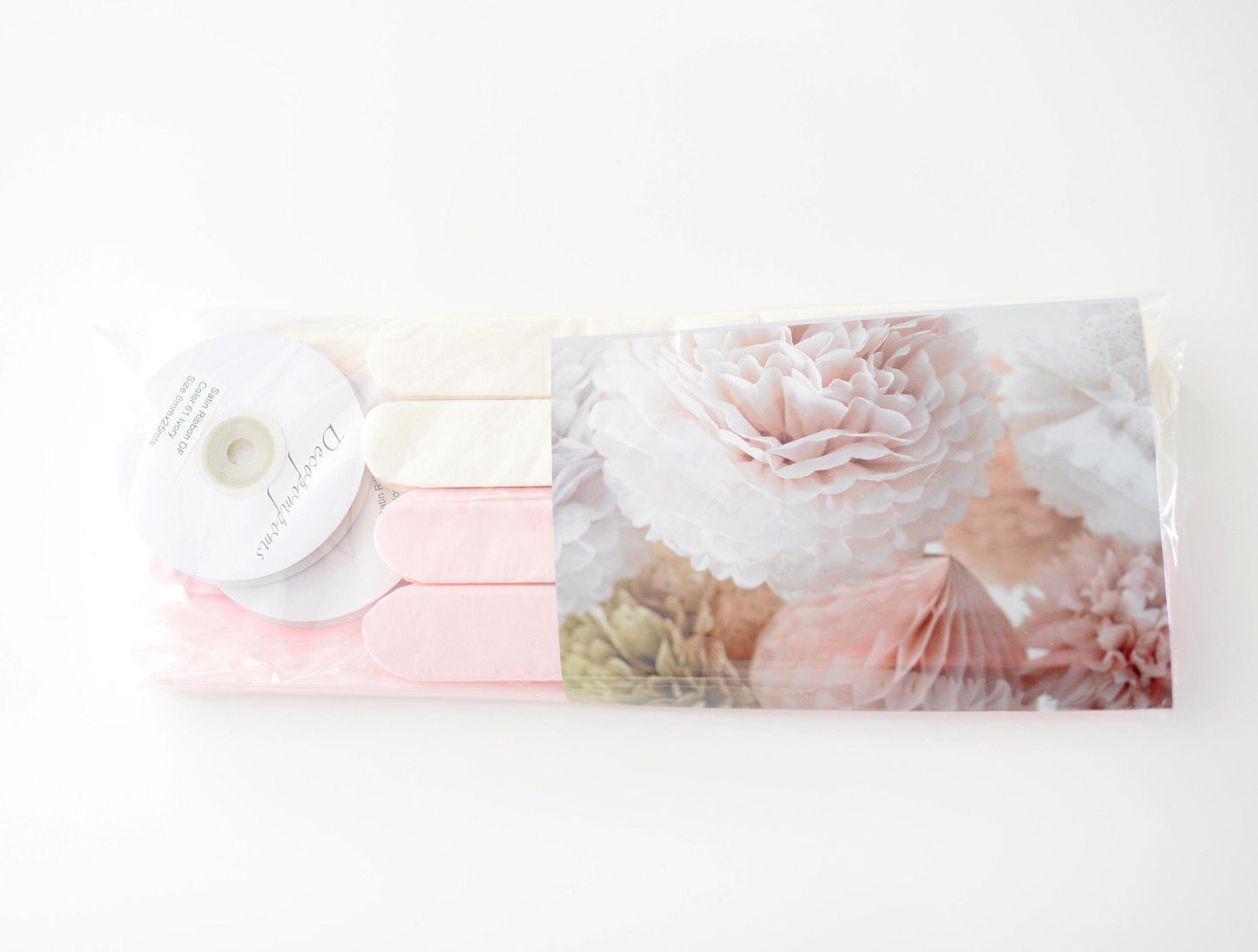 Rose gold and blush paper pom pom set | paper flowers | Wedding decor set | Bridal shower decor