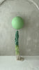 physical Sage green Giant balloon with green and cream paper fringe tail  baby shower, wedding, birthday party balloon decorations paper tassel tail Decopompoms