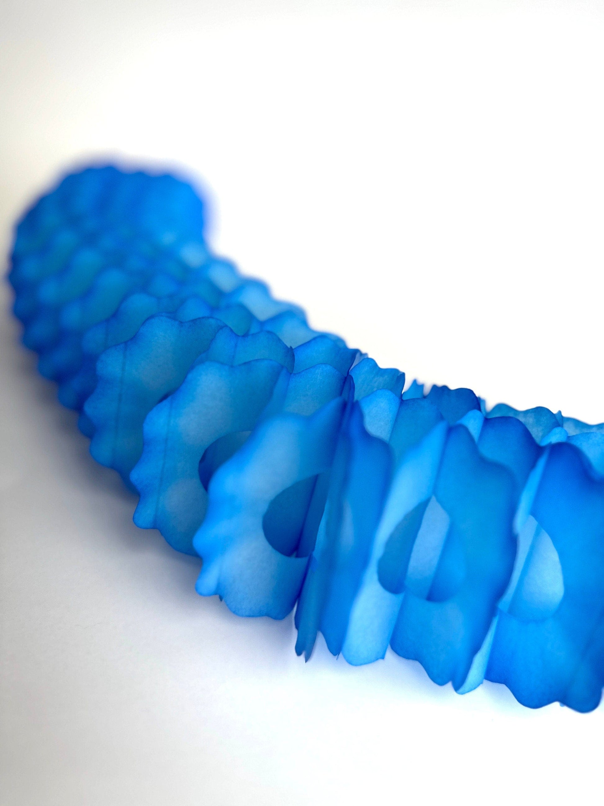Sky blue Classic vintage Paper Garlands - set of 3 - 142 " / 360cm - reusable