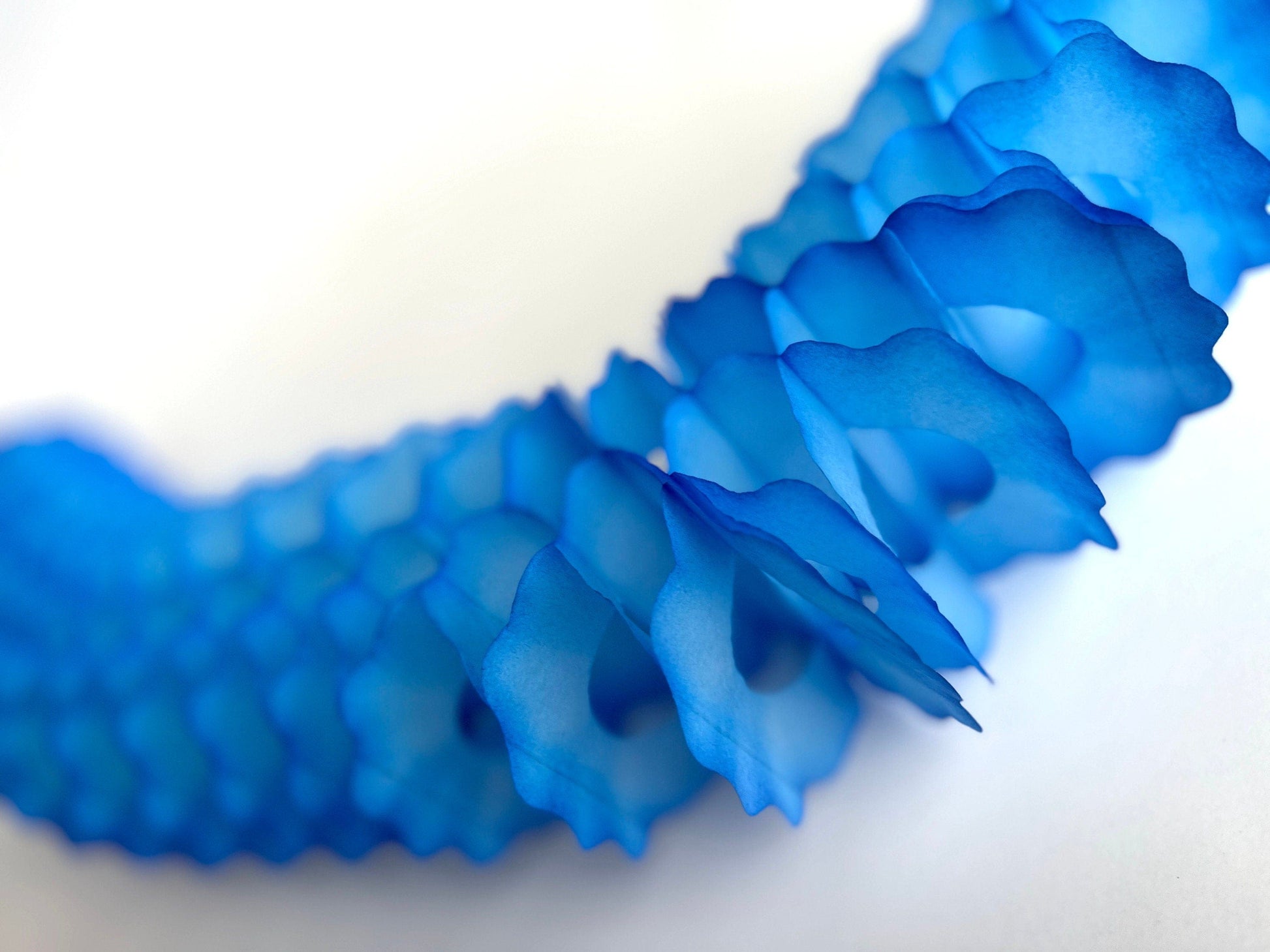 Sky blue Classic vintage Paper Garlands - set of 3 - 142 " / 360cm - reusable