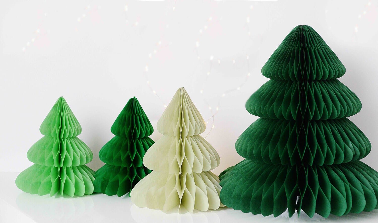 Tissue paper Christmas tree set | Paper honeycomb set | Christmas decorations | Holiday decor
