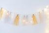 physical Tulle Tassel Garland, Birthday Party Banner, Nursery Decor, Fairy Lights Garland - customizable Decopompoms