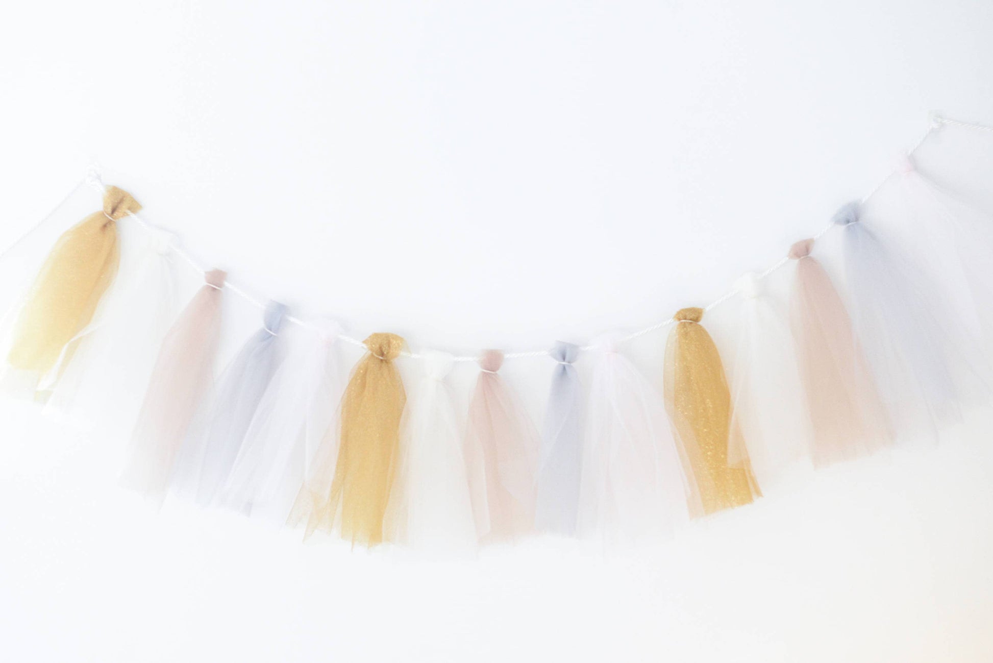 Tulle Tassel Garland, Birthday Party Banner, Nursery Decor, Fairy Lights Garland - customizable