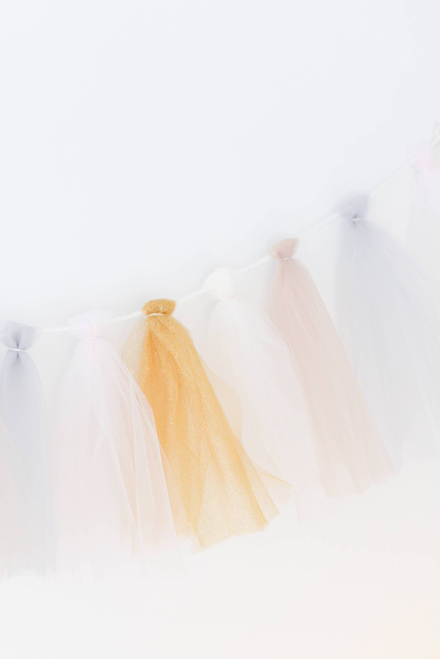 Tulle Tassel Garland, Birthday Party Banner, Nursery Decor, Fairy Lights Garland - customizable