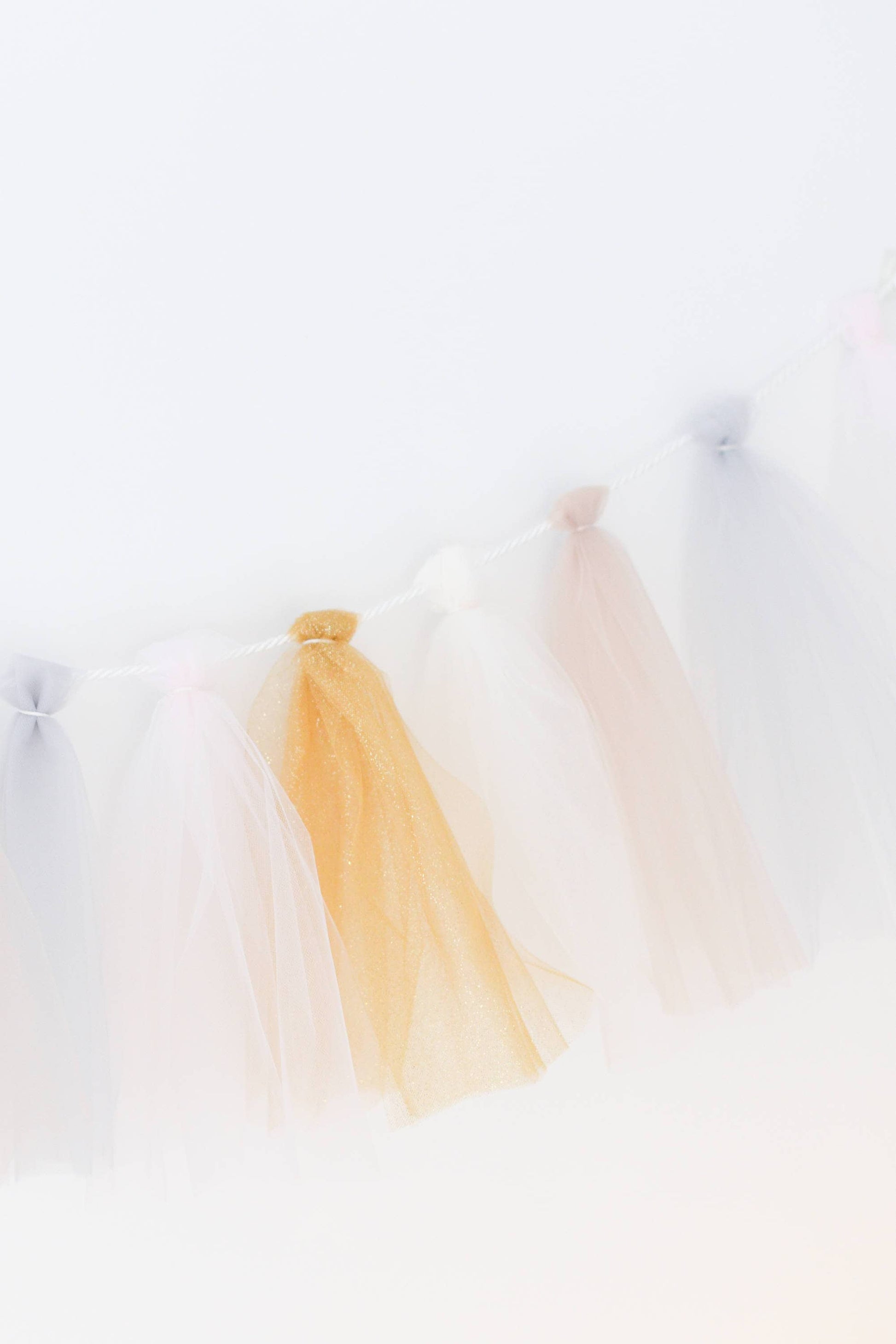 Tulle Tassel Garland, Birthday Party Banner, Nursery Decor, Fairy Lights Garland - customizable