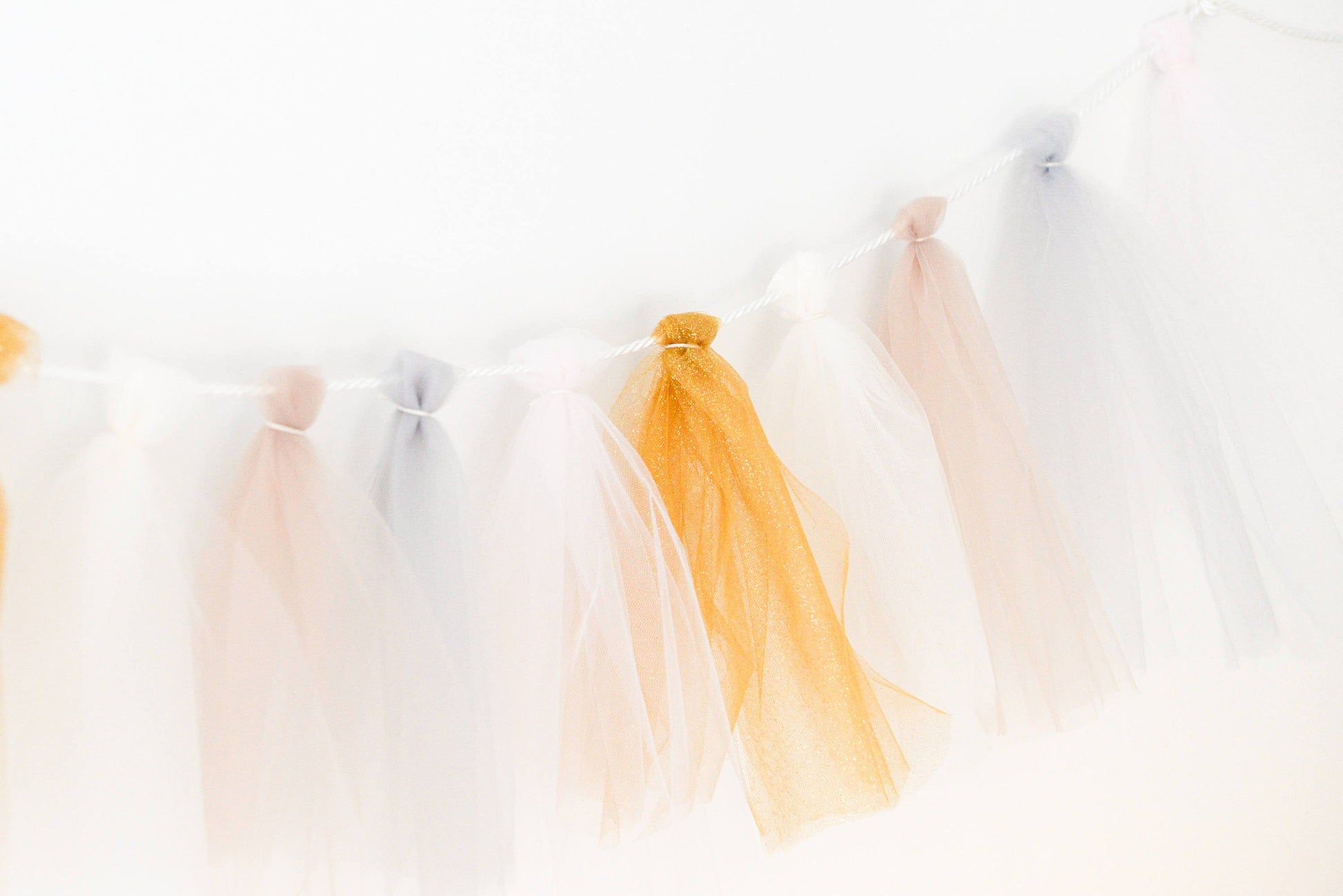 Tulle Tassel Garland, Birthday Party Banner, Nursery Decor, Fairy Lights Garland - customizable