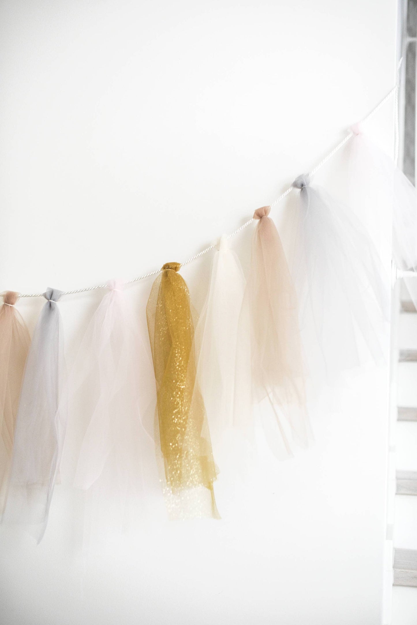 Tulle Tassel Garland, Birthday Party Banner, Nursery Decor, Fairy Lights Garland - customizable