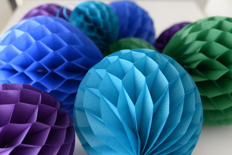 physical TURQUOISE paper honeycomb ball | Nautical party decor |Gender reveal party Decopompoms