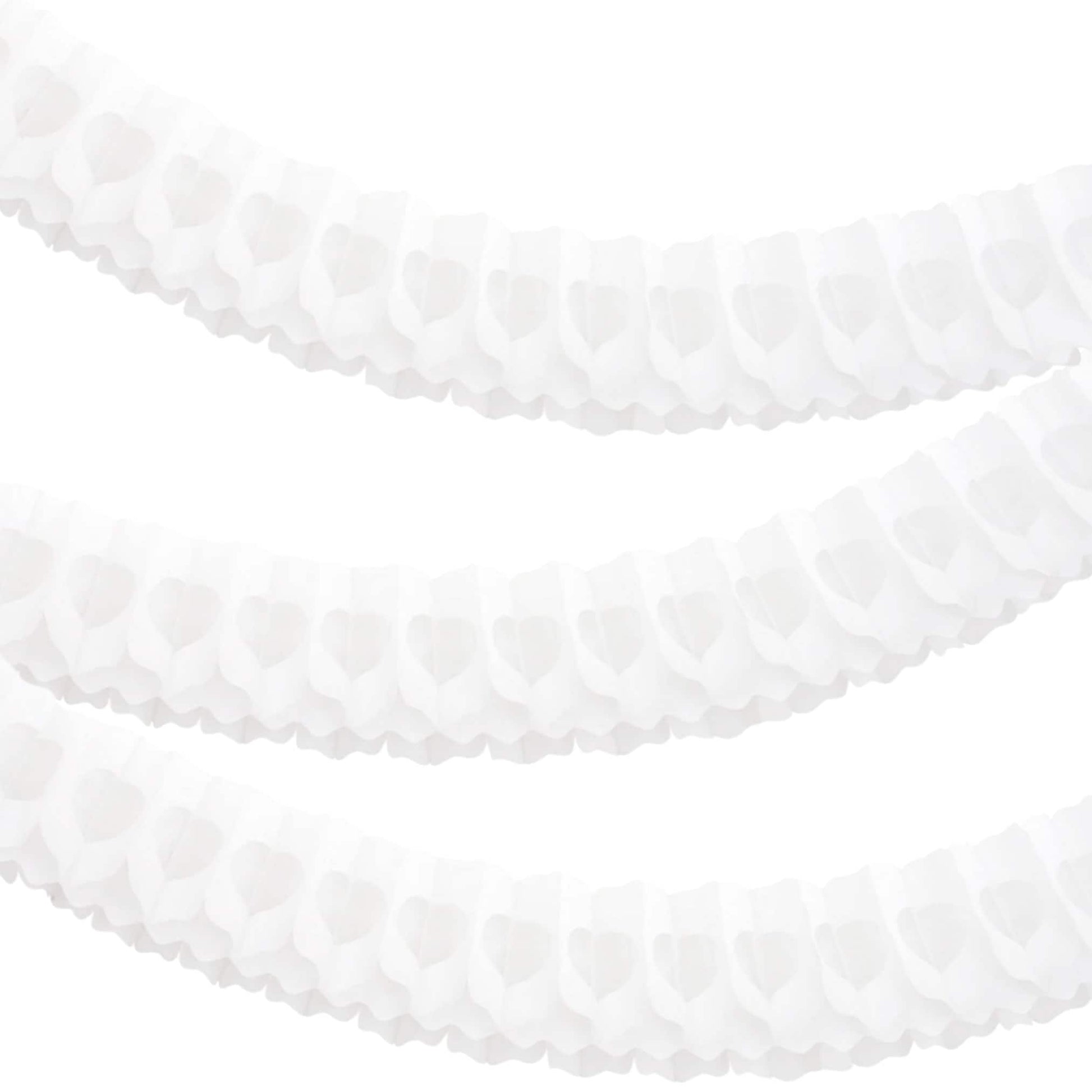 White Classic tissue Paper honeycomb Garland set 3PSC - 360cm / 11.8ft each wedding, birthday, baby shower decor, photo wall back drop