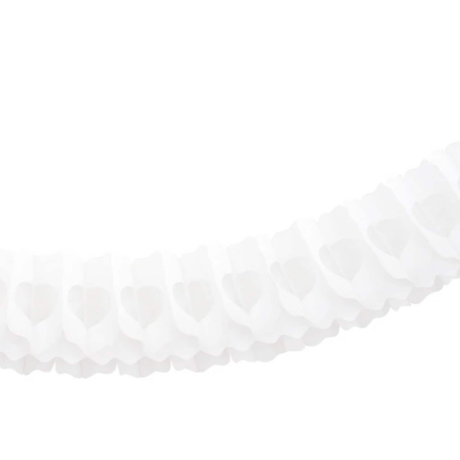 White Classic tissue Paper honeycomb Garland set 3PSC - 360cm / 11.8ft each wedding, birthday, baby shower decor, photo wall back drop
