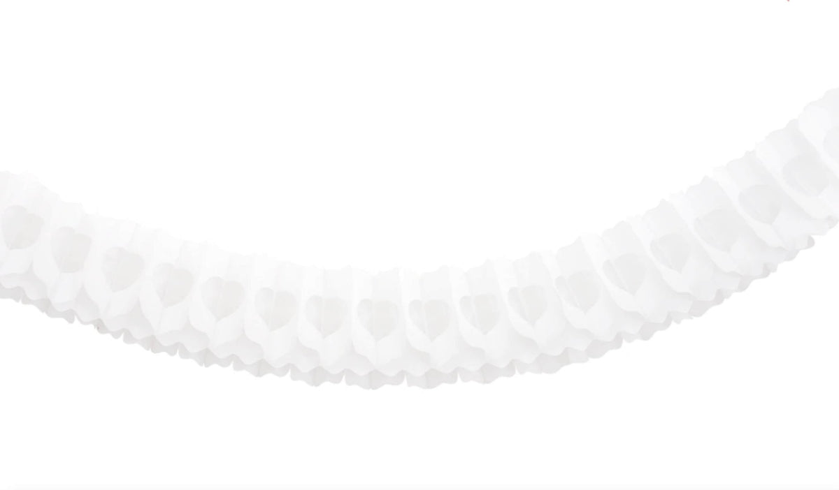 White Classic tissue Paper honeycomb Garlands set of 3 psc - 360cm 11.8ft each - wedding birthday baby shower decor photo wall back drop