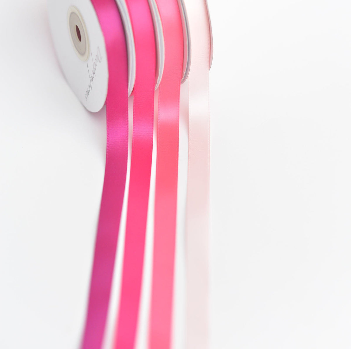 ribbon Baby Pink double sided satin ribbon roll - 25m decopompoms