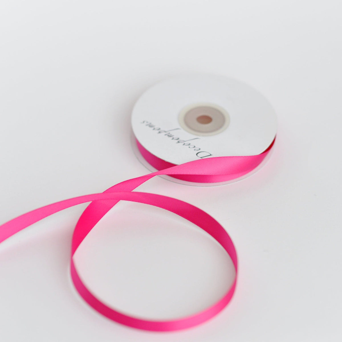 ribbon Baby Pink double sided satin ribbon roll - 25m decopompoms