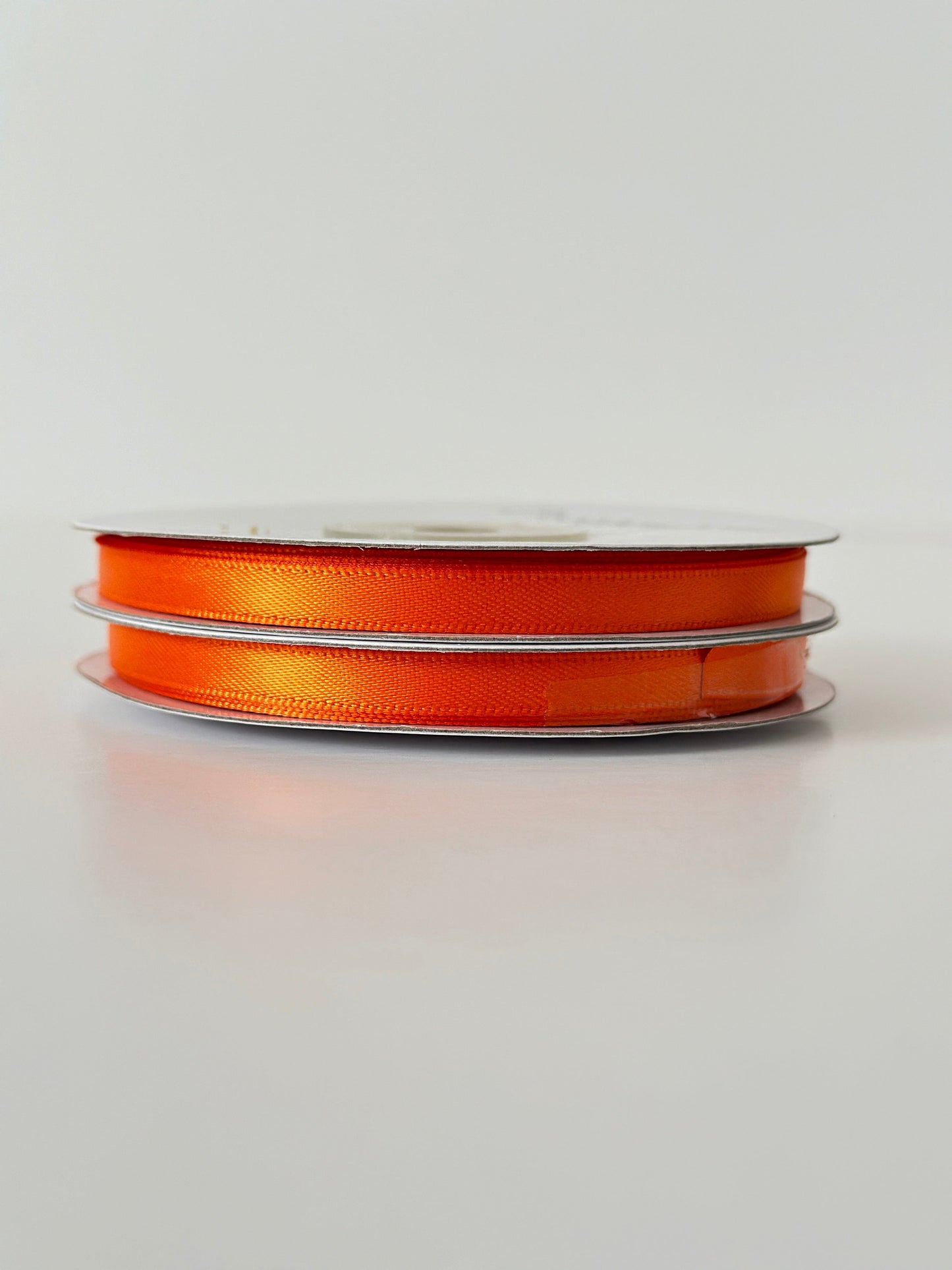 ribbon Orange double sided satin ribbon roll - 25m - 6mm - 12mm - craft, gift wrap, bows, sewing decopompoms