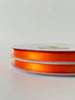 ribbon Orange double sided satin ribbon roll - 25m - 6mm - 12mm - craft, gift wrap, bows, sewing decopompoms