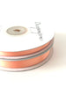 Ribbon Peach double sided satin ribbon roll - 25m - 6mm/ 12mm decopompoms