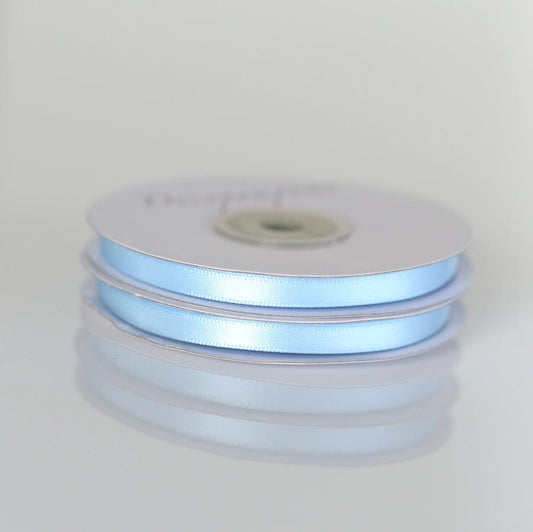 ribbon Sky Blue double sided satin ribbon roll - 25m decopompoms