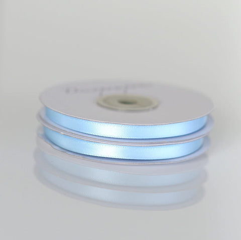 ribbon Sky Blue double sided satin ribbon roll - 25m decopompoms