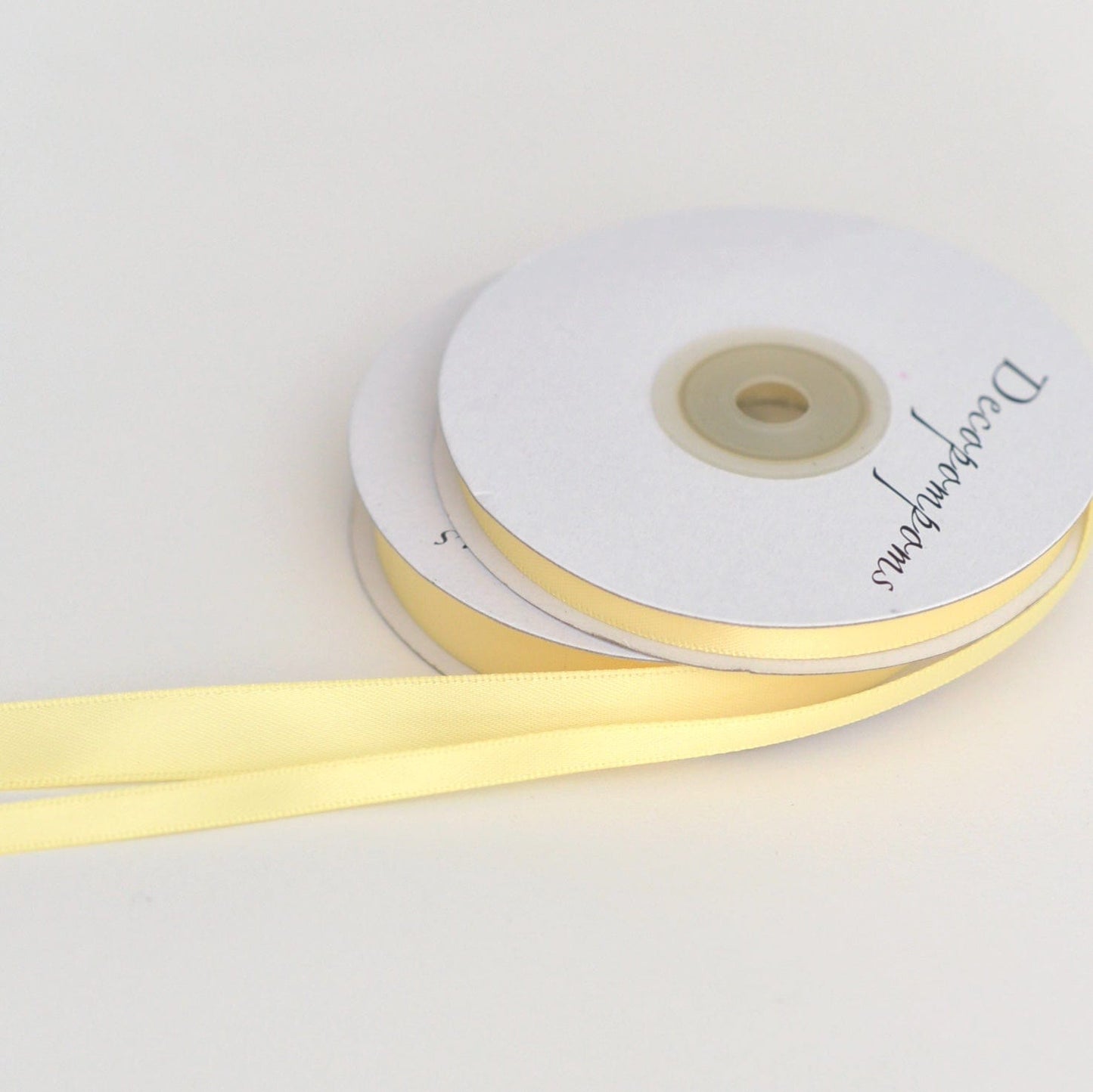ribbon Yellow double sided satin ribbon 6mm / 10mm 25 meters full roll high quality Lemon Gift wrap, crafts, decorations, sewing Active Restock requests: 0 decopompoms