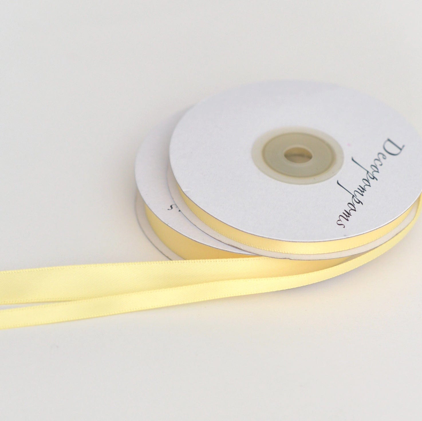 ribbon Yellow double sided satin ribbon 6mm / 10mm 25 meters full roll high quality Lemon Gift wrap, crafts, decorations, sewing Active Restock requests: 0 decopompoms