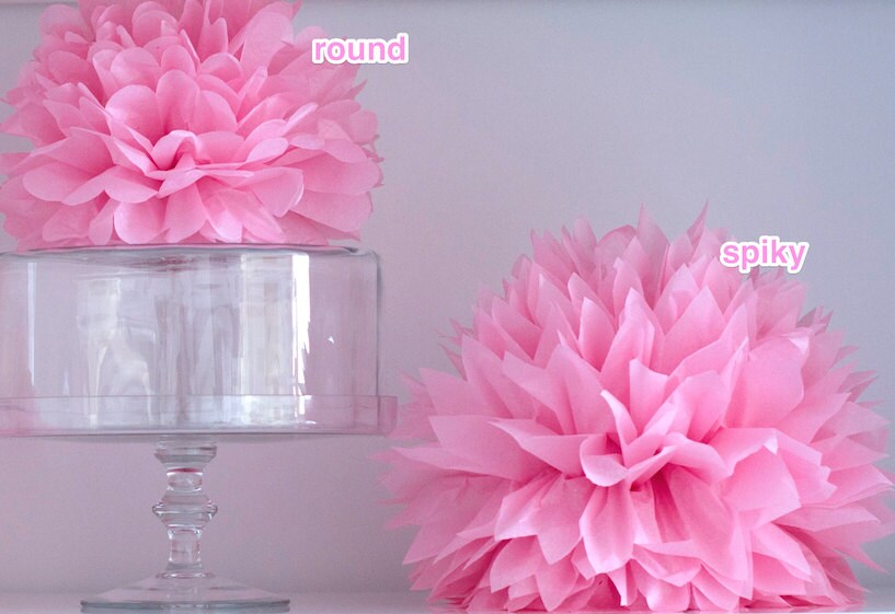 Blush and  champagne Tissue Paper Poms, paper flowers, boho wedding baby shower bridal shower paper decorations