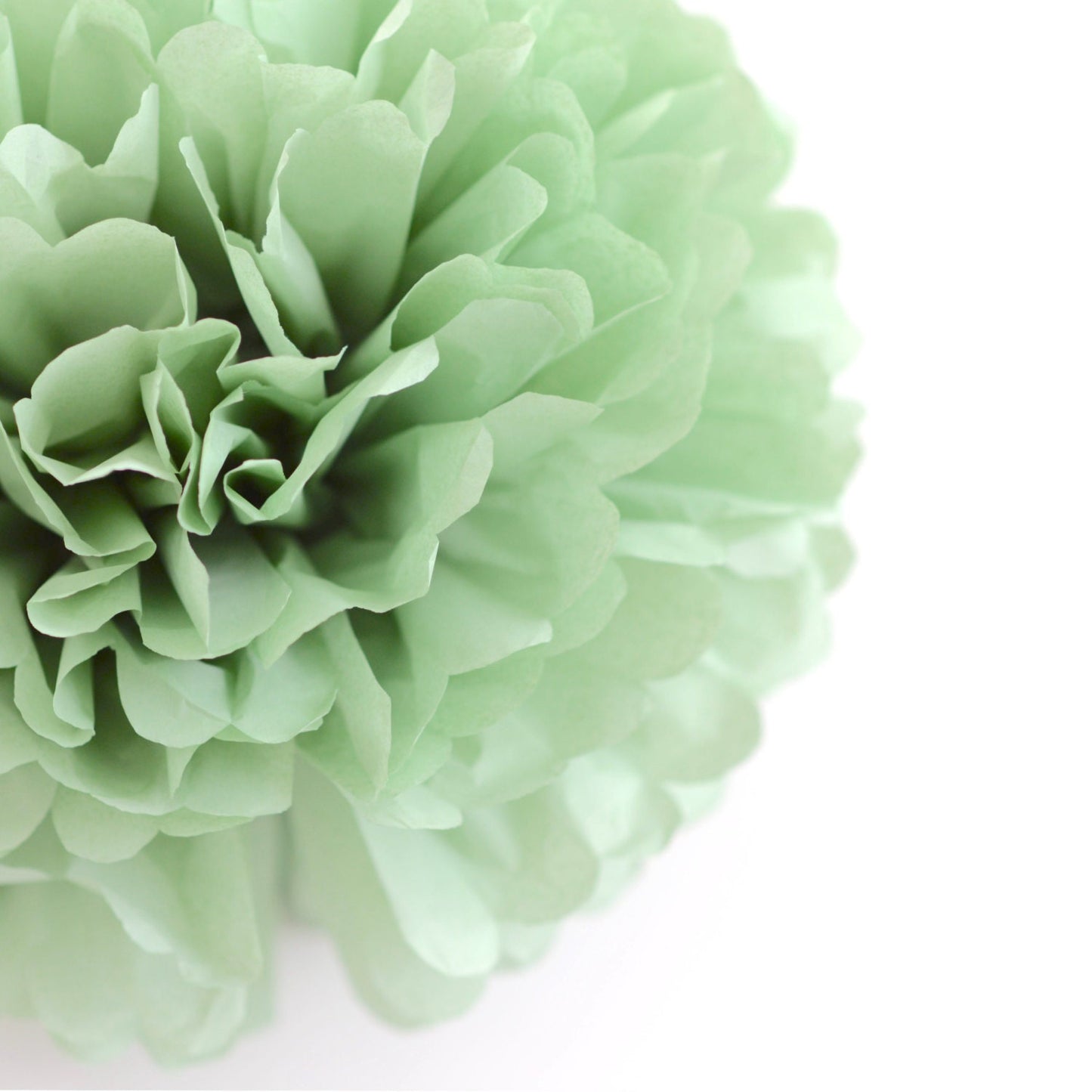 Paper pom pom in Dusty green | Sage Green paper flowers | Rustic wedding decor | Beach wedding decor | Party decoration