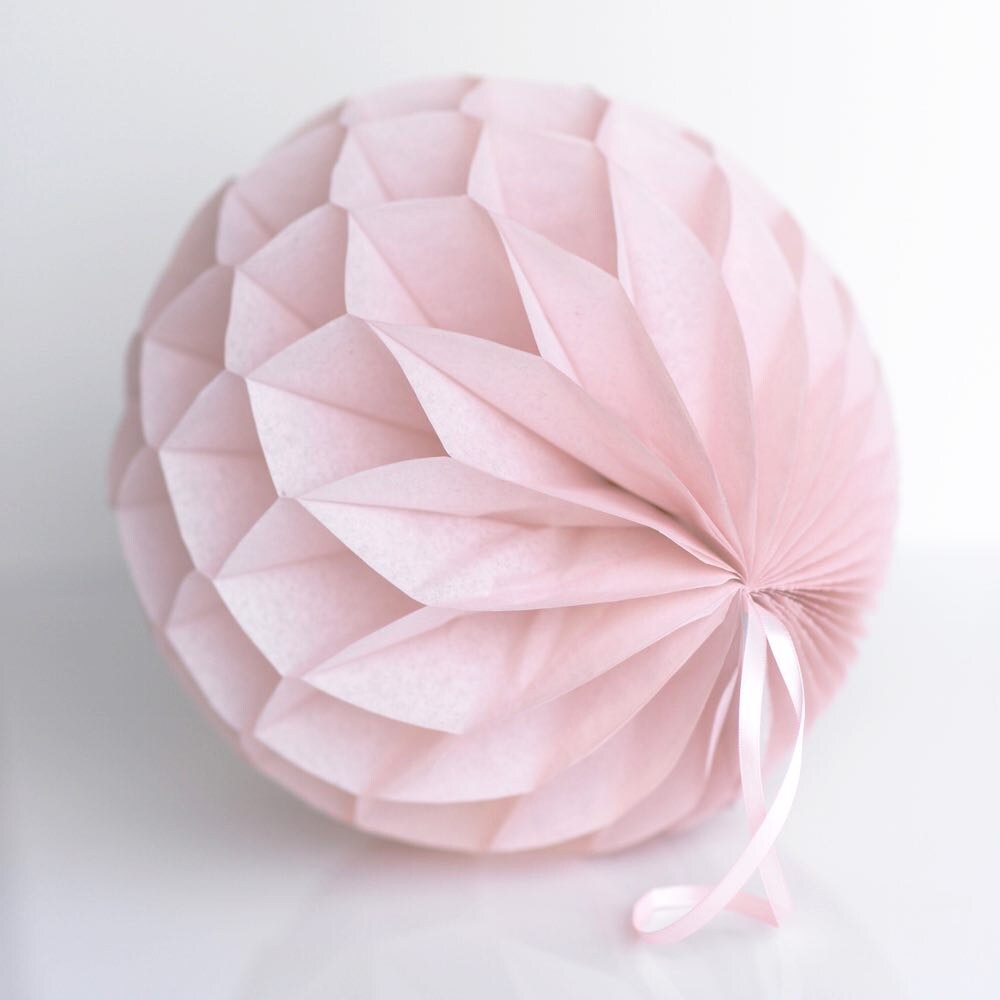 Dusty Pink paper Honeycomb Ball – Large Paper Party Decoration | Wedding, Baby Shower, Bridal Shower, Nursery, Reusable Eco Decor