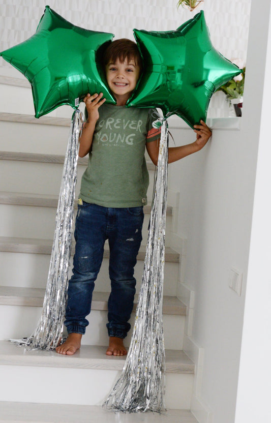 Shimmering Metallic Tassel Balloon Tails: Party Decorations