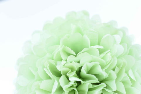 Luxurious Handmade Light Green Tissue Paper Pom Pom party decorations various sizes Boho wedding Baby shower birthday party Paper flowers