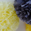 Yellow and grey 15 mixed sizes paper Pom Pom party decoration ser Tissue paper flowers wedding birthday anniversary bridal shower Christmas